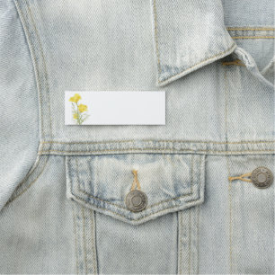 Porte-nom Aquarelle Californie Populaire Jaune Fleur Jardin