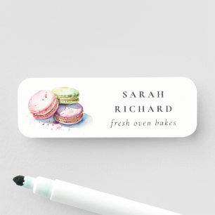 Porte-nom Aquarelle colorée Pastel Français Macarons boulang