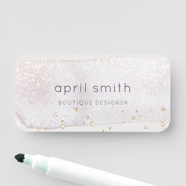 Porte-nom Aquarelle de brosse Abstraite Lilac (En situation)
