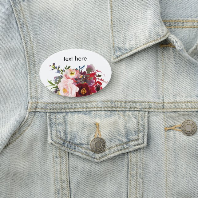 Porte-nom aquarelle florale Classic Name Balise (En situation)