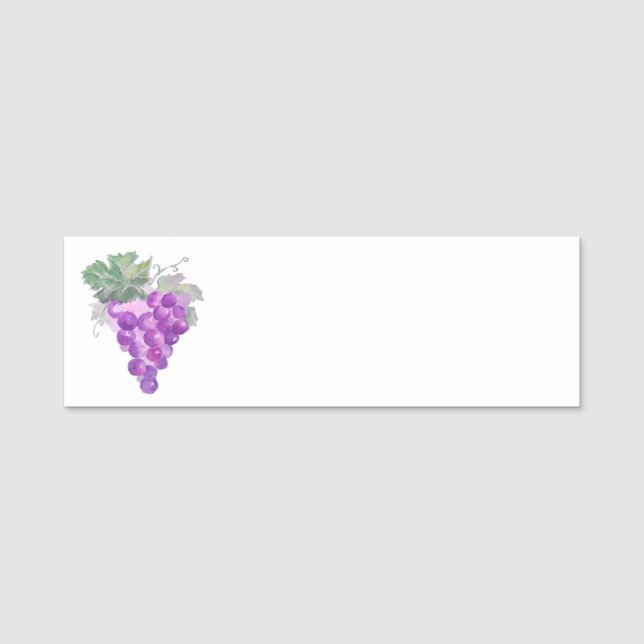 Porte-nom Aquarelle Grappe de raisin violet (Devant)