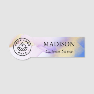 Porte-nom Aquarelle Lilac Luxury Gold Nom personnalisé