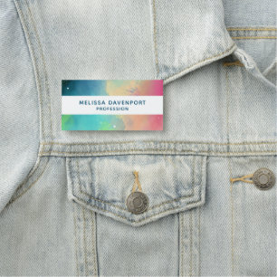 Porte-nom Aquarelle moderne Green & Red Space Nebula