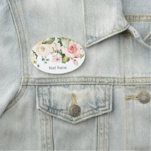 Porte-nom aquarelle rose floral Classic Name Balise