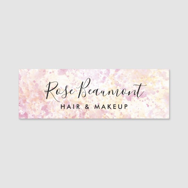 Porte-nom Aquarelle Script Signature Classic Name Balise (Devant)