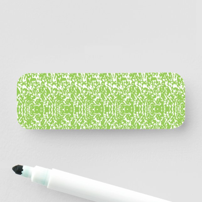 Porte-nom arrière - plan abstrait vert et blanc (En situation)