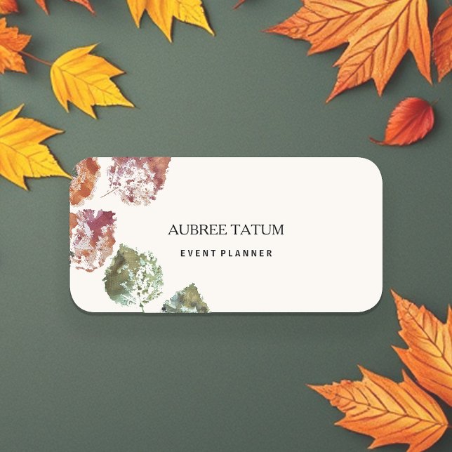 Porte-nom Art aquarelle rustique Feuilles d'automne (Créateur téléchargé)