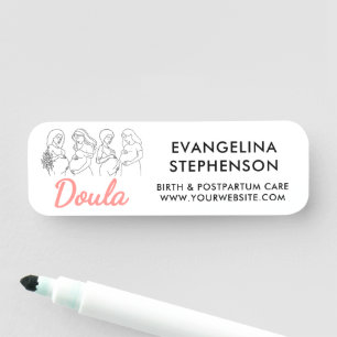 Porte-nom Art en ligne personnalisé pour sage-femme DOULA
