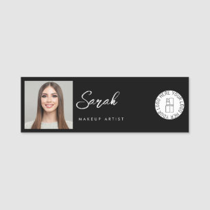 Porte-nom Artiste de Maquillage Logo Noir Blanc Photo Employ