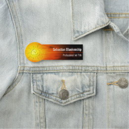 Porte-nom Artwork de Sunset lumineux Joyeux visage sourire