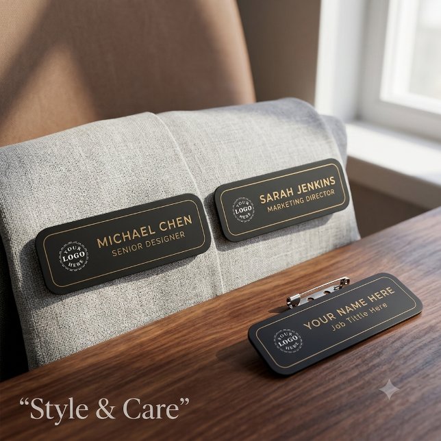 Porte-nom Aspect Professionnel Personnalisé Rectangle 3" x 1 (Personalized Professional Look 3 X 1 Rectangle Name Tag)