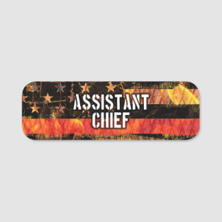 Porte-nom Assistant Chief Firefighter Flag