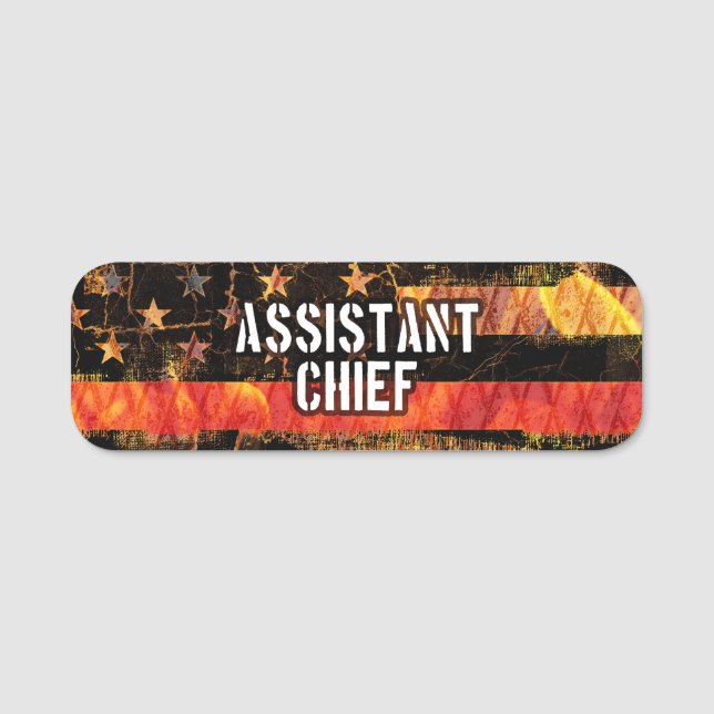 Porte-nom Assistant Chief Firefighter Flag (Devant)