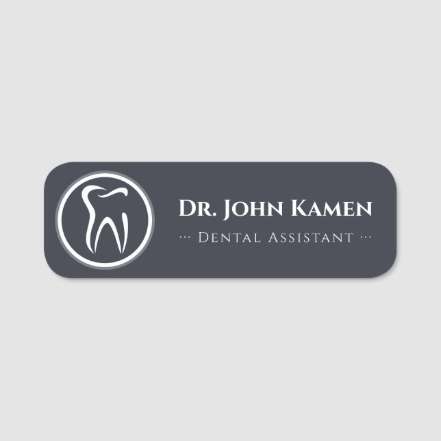 Porte-nom Assistant dentaire | Logo des dents (Devant)