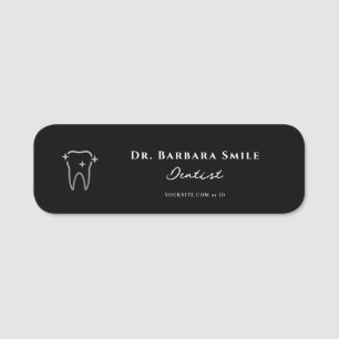 Porte-nom Assistante dentaire Dentiste esthétique Noir Blanc