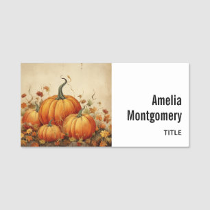 Porte-nom Automne Rustique Orange Citrouille