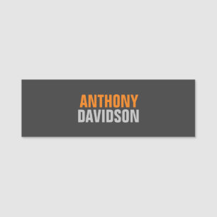 Porte-nom Autre Parfait Cute Grey Orange Gras Texte