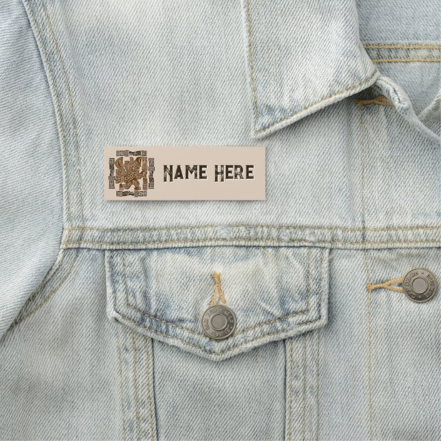 Porte-nom Aztec Eagle Guerrier Tribal Art antique (En situation)