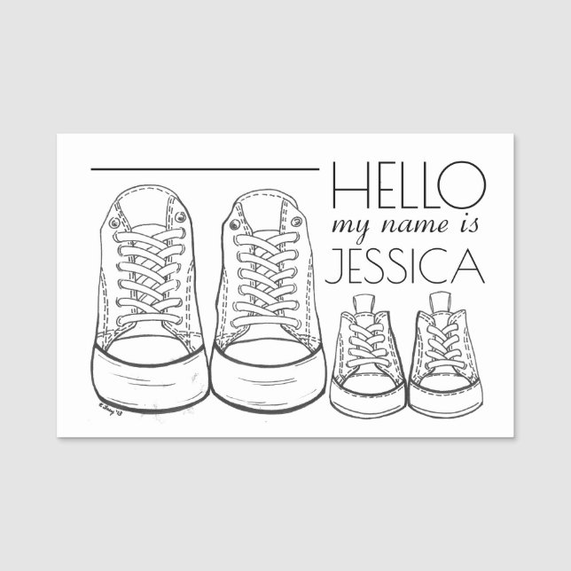 Porte-nom Baby shower Christening Baptême bébé Babysitter (Devant)