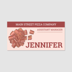 Porte-nom Bacon s'effondre Bandes Alimentation Pizza Toppère
