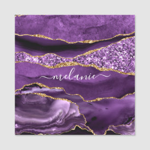 Porte-nom Balise Agate Violet Gold Parties scintillant Nom p