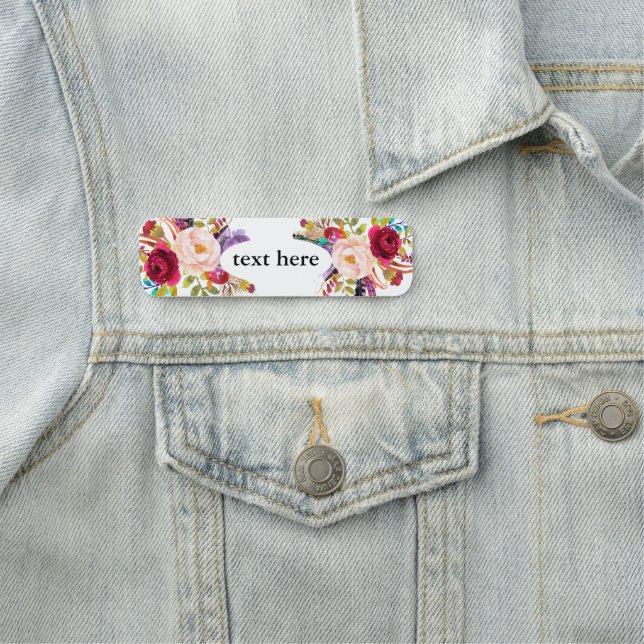 Porte-nom balise boho floral Classic Name (En situation)