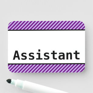 Porte-nom Balise de nom "Assistant" de base, respectable