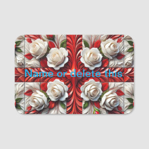 Porte-nom Balise de nom avec Design Rose anglais