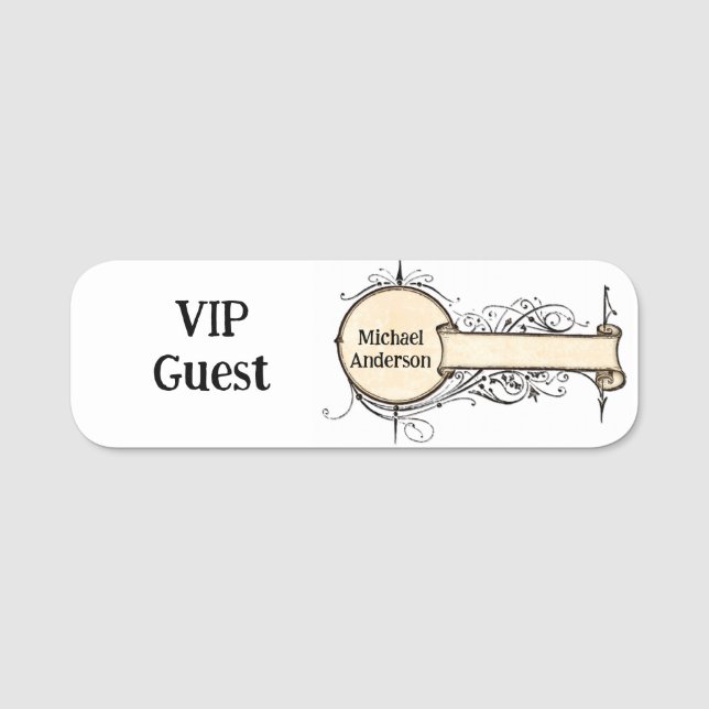 Porte-nom Balise de nom classique (Devant)