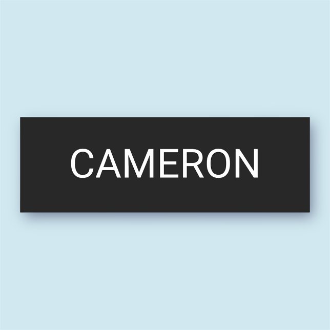 Porte-nom Balise de nom classique 3x1 Magnétique ou épinglé  (MISOOK Black Name Tag 3 inch)