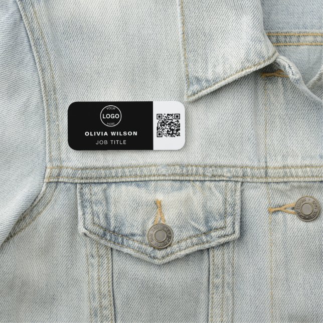 Porte-nom Balise de nom classique simple Qr Code Business Lo (En situation)