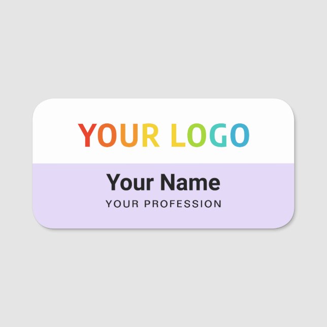 Porte-nom Balise de nom de la broche de l'employé violet ou  (Devant)