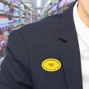 Porte-nom Balise de nom de marque commerciale jaune ovale