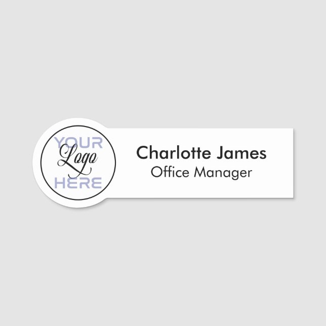 Porte-nom Balise de nom d'employé moderne simple pour le log (Devant)