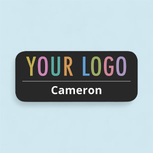 Porte-nom Balise de nom d'entreprise noire avec le logo aux 