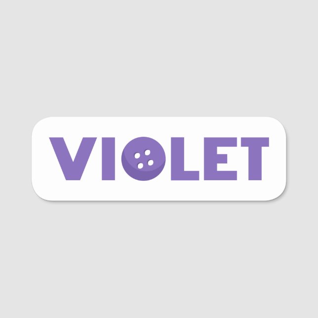 Porte-nom Balise de nom du bouton Violet (Devant)
