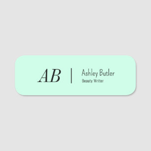 Porte-nom Balise de nom du pastel à la menthe verte simple