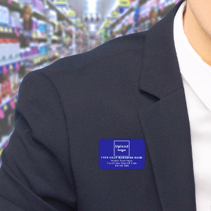 Porte-nom Balise de nom du rectangle bleu de marque commerci