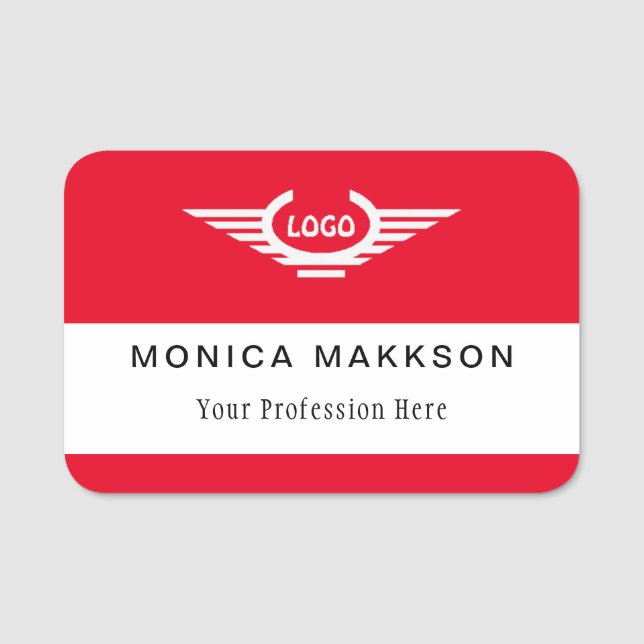 Porte-nom Balise de nom en plastique Balise magnétique ou br (Devant)