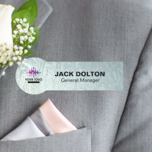 Porte-nom Balise de nom métallique avec logo de l'entreprise