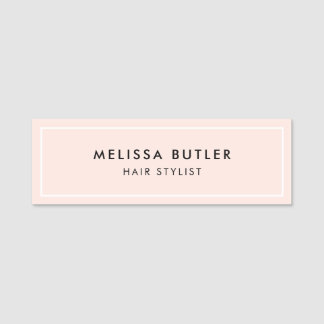 Porte-nom Balise de nom minimaliste moderne rose pâle
