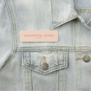 Porte-nom Balise de nom Pastel Blush Simple Modern Minimal