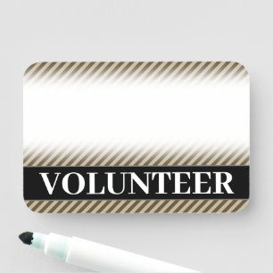 Porte-nom Balise de nom Respectable "VOLUNTEER"