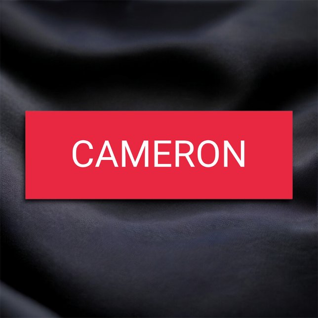 Porte-nom Balise de nom rouge classique Magnétique ou épingl (MISOOK Red Name Tag)