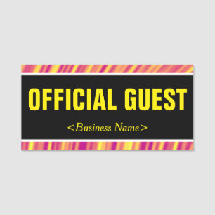 Porte-nom Balise de nom tendance "OFFICIAL GUEST"