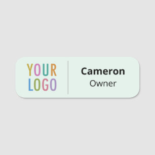 Porte-nom Balise de nom vert clair Logo d'entreprise Coins a