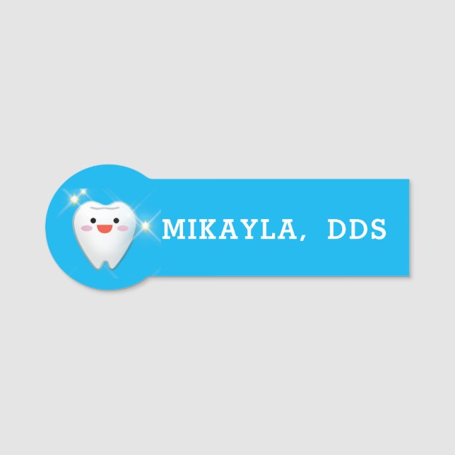 Porte-nom Balise Happy Shiny Tooth    DentalName (Devant)