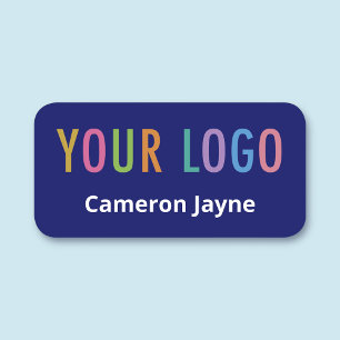 Porte-nom Balise Nom bleu marine Logo personnalisé Magnétiqu