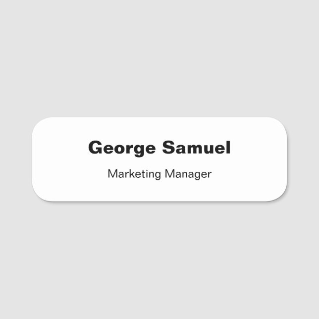 Porte-nom Balise Nom classique de l'employé d'entreprise sim (Devant)