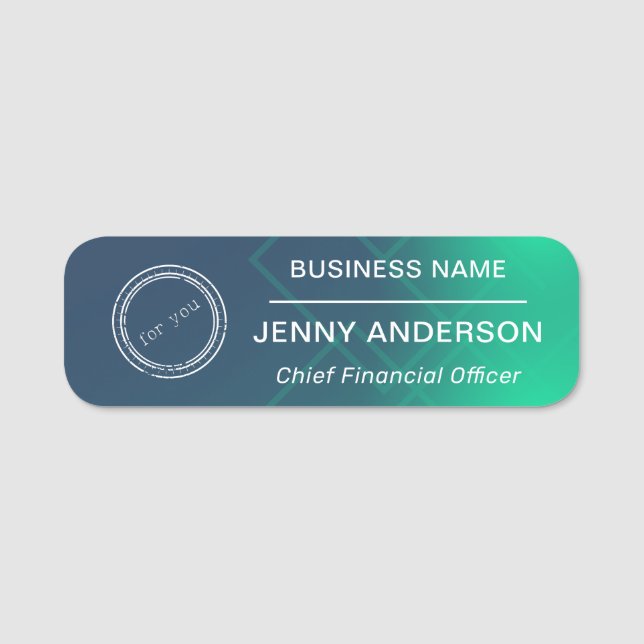 Porte-nom Balise Nom de l'employé du logo de l'entreprise br (Devant)